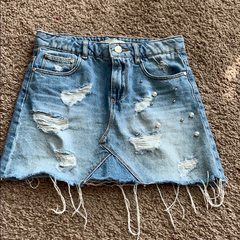 bedazzled jean skirt